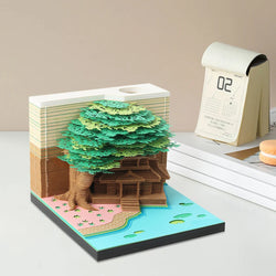 Castl Desk Calendar 2025 Tear-Away 3D Calendar Memo Pad Creative Desk Calendar DIY Notes Notepad 3D Art Calendar Paper