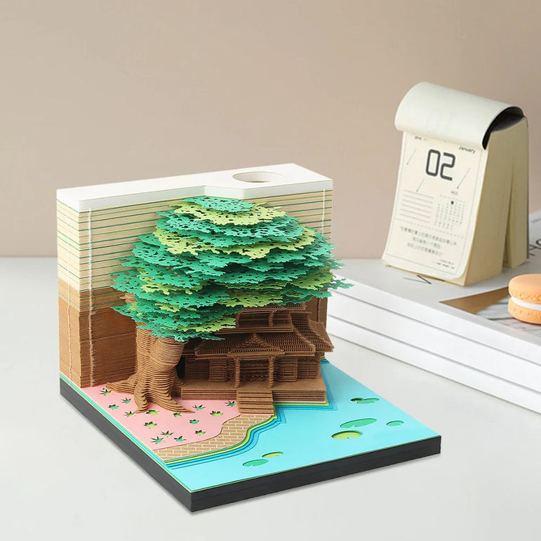 Castl Desk Calendar 2025 Tear-Away 3D Calendar Memo Pad Creative Desk Calendar DIY Notes Notepad 3D Art Calendar Paper