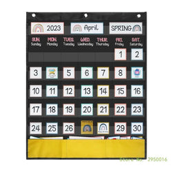 Calendar Pocket Chart for Kindergarten School Classroom with 89 Cards Monthly Calendar Pocket Chart for Kids Learning