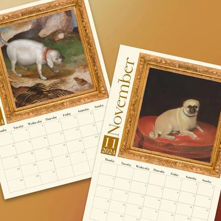 Calendar 2025 Calendar Weird Renaissance Dogs 2025 Retrowall Calendar Medieval Anti-Tear Dogs Wall Calendar
