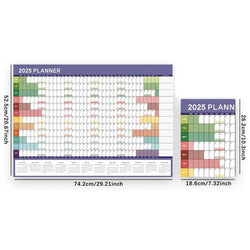 2025 Yearly Wall Calendar Poster 12-Month Annual Yearly Wall Planner 2025 Wall Calendar 2025 Yearly Planner Poster Calendars Jan