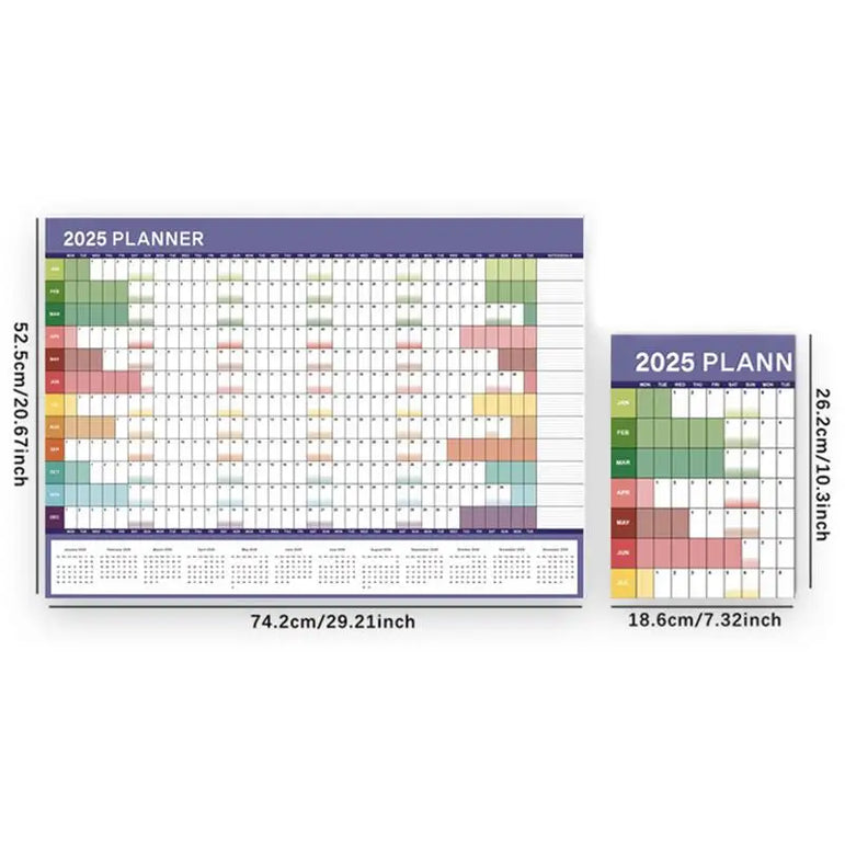 2025 Yearly Wall Calendar Poster 12-Month Annual Yearly Wall Planner 2025 Wall Calendar 2025 Yearly Planner Poster Calendars Jan