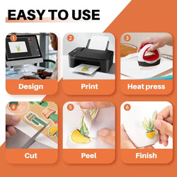 HTVRONT 20 Pcs Sublimation Paper White Waterproof Thermal Transfer Papers For Inkjet Printer DIY T Shirt Clothes Bag Cup Ceramic