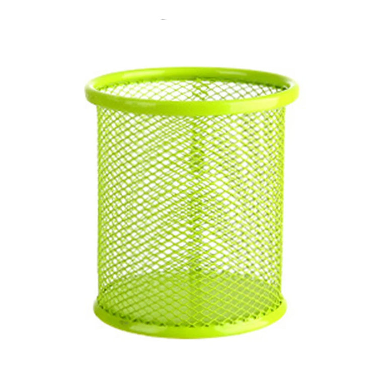 1Pcs Pencil Holder Office Desk Metal Mesh Square Round Pen Pot Cup Case Container Organiser Durable Pencil Case