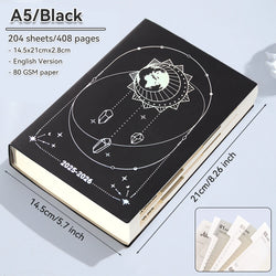 July 2025-June 2026 Planner Notebook English Agenda  A5 PU Leather Cover School Agenda Plan Weekly Monthly Diary Organizer