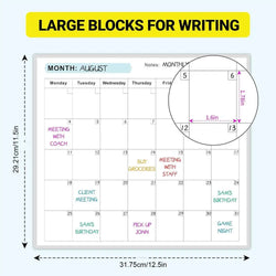 Erasable Large Wall Planner Calendar Huge Wet & Dry Erase Schedule Planner Calendar Giant Erasable Wall Calendar Blank Undated