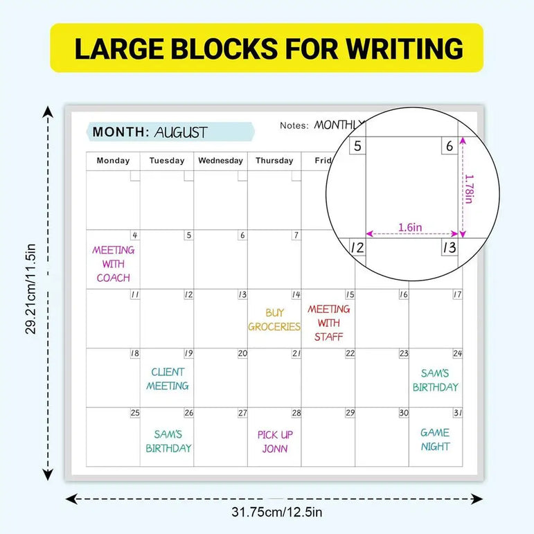 Erasable Large Wall Planner Calendar Erasable Yearly Planner Calendar Reusable Blank Whiteboard Yearly Calendar For Holidays