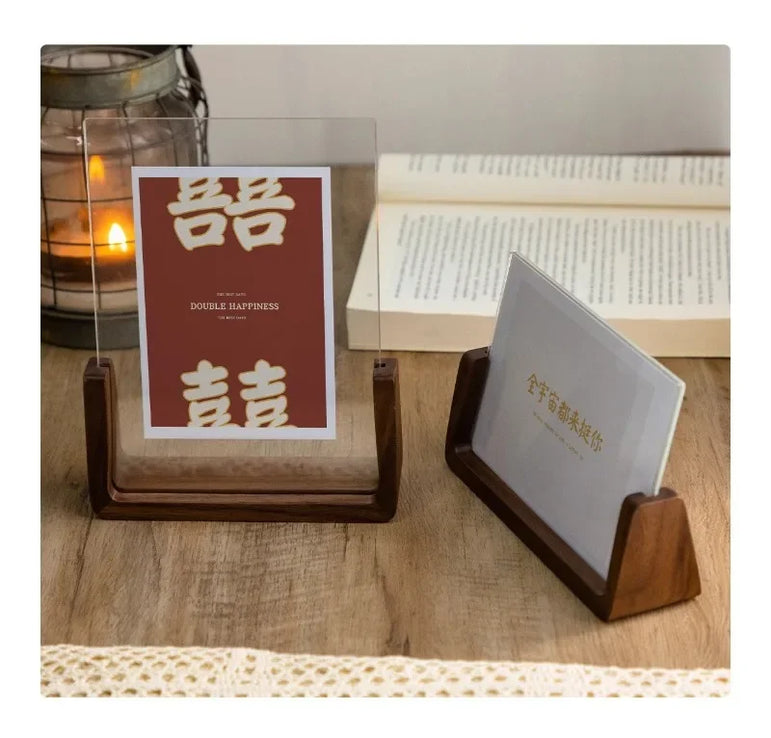 6 In Walnut Beech Photo Frame Wooden Kpop Idol Photo Display Wedding Party Picture Holder Desktop Office Photo Decor CardHolder