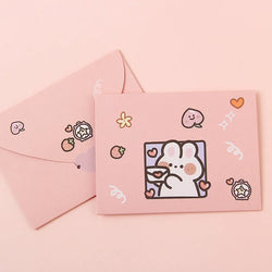 Bear Rabbit Blessing Thank Envelope Ins Cartoon Decoration Letter Paper 9 Styles Beautiful Cartoon Greeting Card New Year Gift