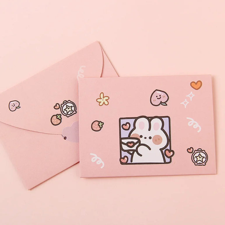 Bear Rabbit Blessing Thank Envelope Ins Cartoon Decoration Letter Paper 9 Styles Beautiful Cartoon Greeting Card New Year Gift