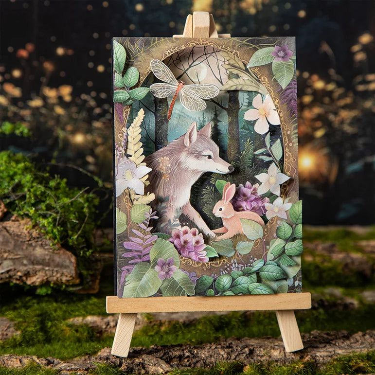 30pcs/lot Memo Pads Material Paper Night Forest Junk Journal Scrapbooking Cards Retro Background Decoration Paper
