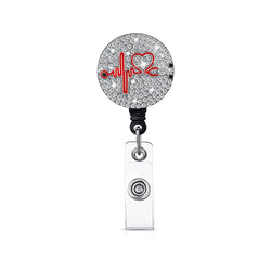 1pc Fashion Cute Rhinestones Retractable Nurse Badge Reel Clip Badge Holder Students Doctor ID Card Holder Keychain Gift