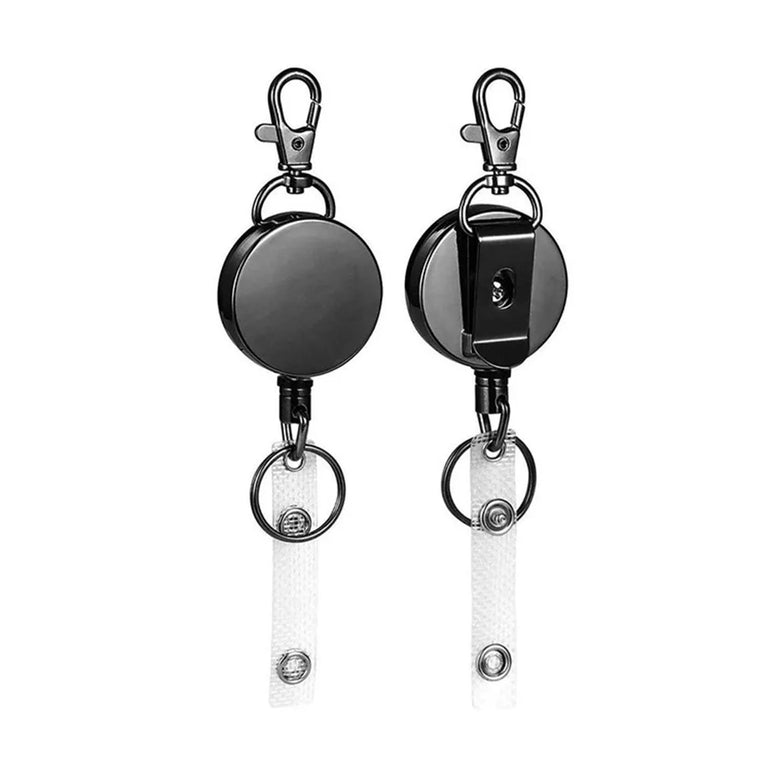 1Pcs Retractable Metal Wire Badge Reel Recoil Chain Clip Nurses Students Doctors Name Badge Holder Landyard Keychain Key Ring