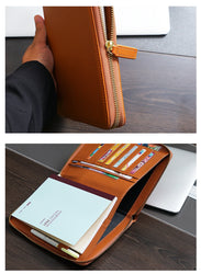 Moterm Genuine Pebbled Grain Leather A5 Zip Cover with Top Pocket Cowhide Planner Zipper Notebook Organizer Agenda Journal Diary