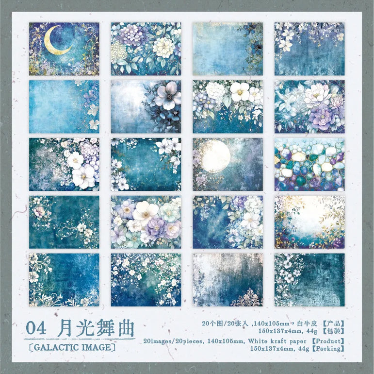 20pcs/lot Memo Pads Material Paper Renaissance Illustrated Scrolls Junk Journal diary Scrapbooking  Background Decoration Paper