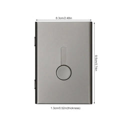 Business Card Holder Hand Push Card Case Bank Card Membership Cards Package Metal Ultra Thin Business Card Box Organizer