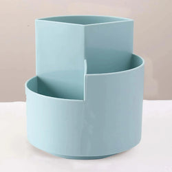 1pc Rotating Pen Holder, Office Student Desktop Pen Storage Box, Office Storage Three-hole Makeup Brush Box