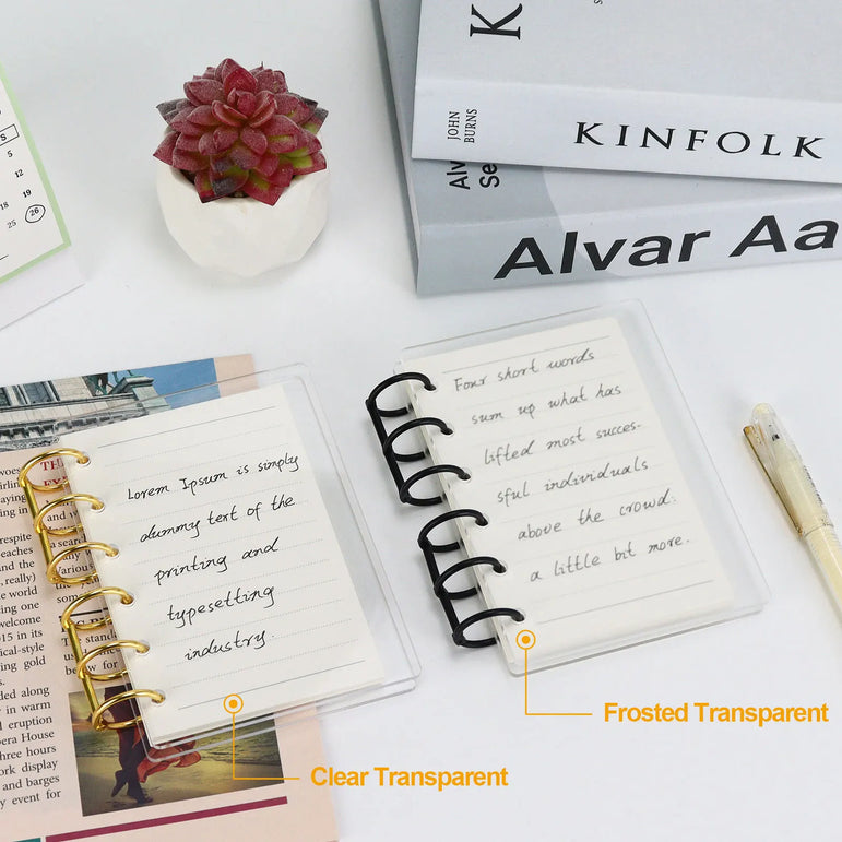 A7 Frosting Thick line Acrylic Loose Leaf Binder Cover DIY Account Book Journal Planner Office Stationery Supplies