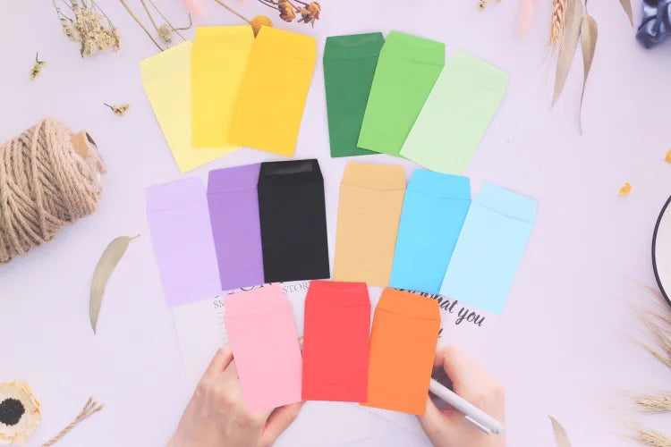 20pc Small 6x9cm Gule Stick Paper Letter Pocket Envelops for Cash Coin Mini Paper Envelopes Bag Small Business Supplies Red
