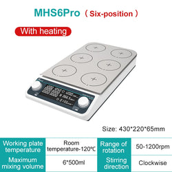 JOANLAB Multiple Magnetic Stirrer Hot Plate Digital Display Laboratory Stirrer Magnetic Mixer Heating Four-station Six-Position