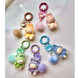Flocking Mini Labu Labu Baby-free Keychain Rubber-lined Cute Particle Baby Walk Bag Mobile Phone Pendant Cute Pendant