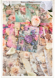 30pcs/pack Light Material Paper Dream Series Three-dimensional Simulation Flower Handbook Base Sticker