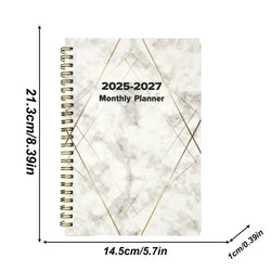 Yearly Planner 2025-2027 3 Year Monthly Planner Calendar Planner Daily Notebook Planner 2025-2027 Daily Organizer For Activities