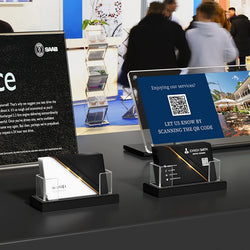 Transparent Acrylic Business Card Holder, Office Business Card Display Stand, 30-40 Business Cards Card Holder For Desk