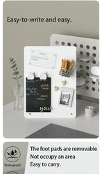 Magnetic Bulletin Board with Stand Magnetic Board for Desktop with Magnetic Clamp Metal Board for Magnets Display