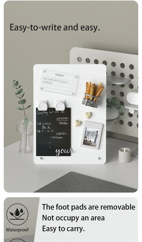 Magnetic Bulletin Board with Stand Magnetic Board for Desktop with Magnetic Clamp Metal Board for Magnets Display