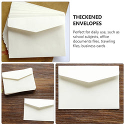 100 Pcs Mini Blank Envelopes Card Storage Bag Paper Envelope Document Holder Business Letter Envelope Money Bag Thickened File