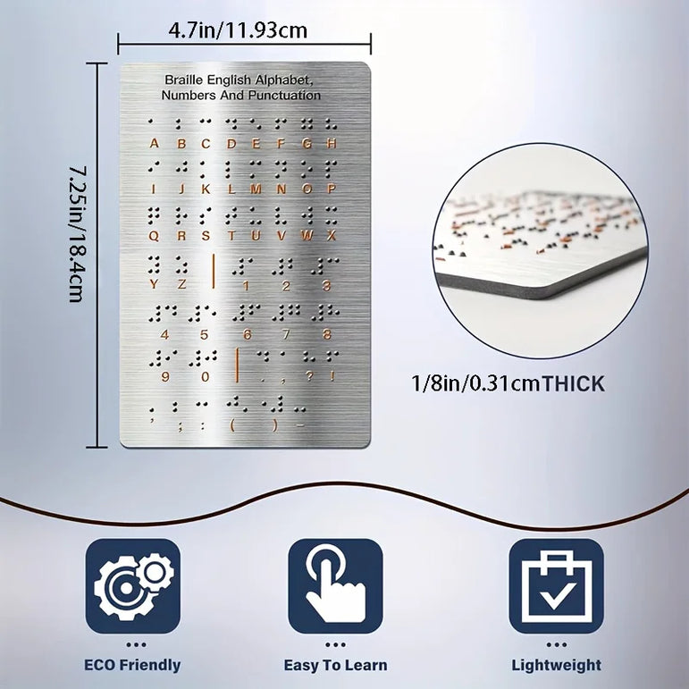Durable Braille Letter and Number Learning Tool with Tactile Protrusion Reading Function, Educational Aid Tool