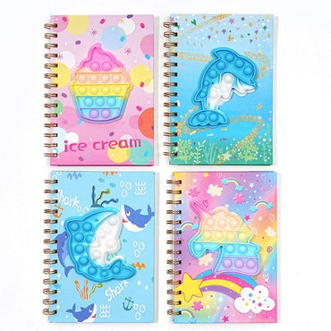 1pc Cartoon Unicorn Notebook Student Children's Silicone Decompression Bubble Coil Notebook Stationery Supplies Gifts 2025 New