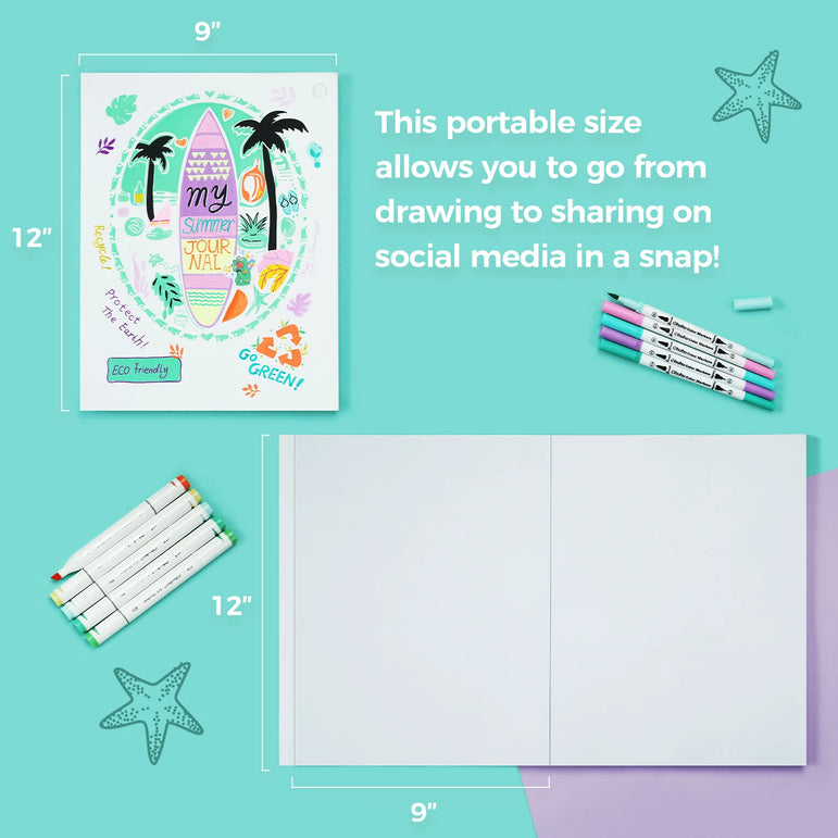 Ohuhu Double Sided Marker Pads Art Sketchbook Bleedproof Glue-Bound Sketching Book for Alcohol Markers Drawing Notebook School