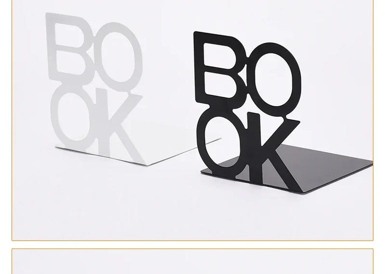 1Pcs Bookend Book Stand Support Sample Bookend Iron Desktop Art Non Slip Rack Shelf Holder School Stationery Office Accessories