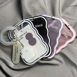 Transparent Card Holder Student Bus Campus Meal Card, 3-inch Polaroid Card Holder, Spring Pendant Keychain