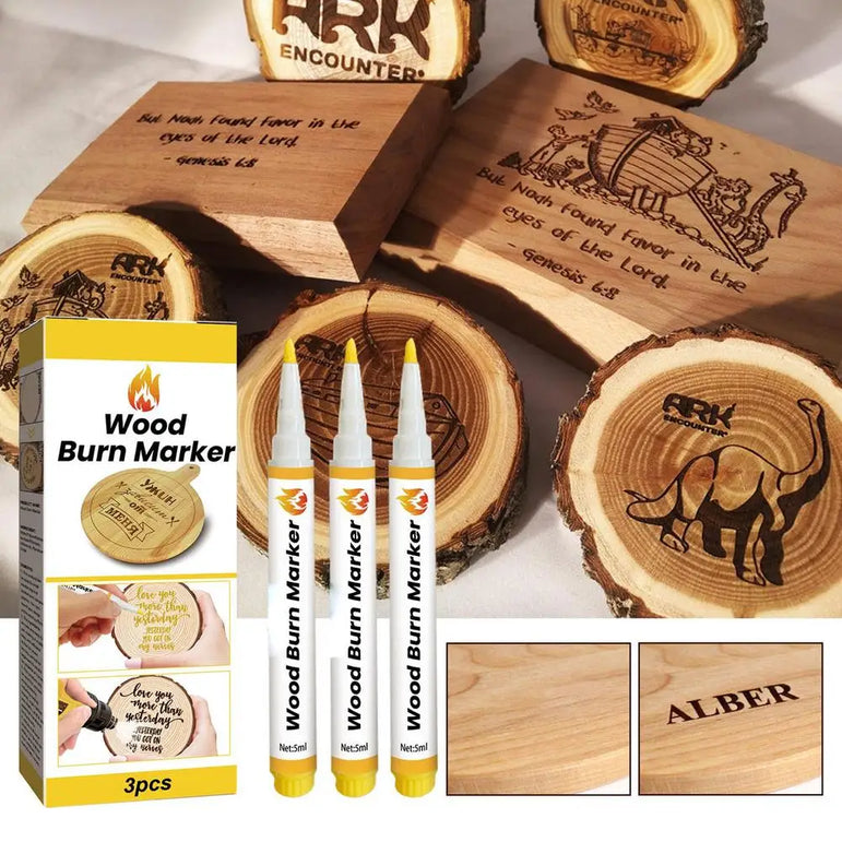 Scorch Pen Marker 3pcs 5ml Wood Burning Pen DIY Quick Craft Tools Creative Wood Markers For Artists Beginners Crafts