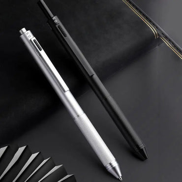 4 In 1 Multifunction Gel Pens Gravity Sensor Metal Retractable Ballpoint Pen 3 Color 0.7mm Ballpoint+0.5mm Mechanical Pencil
