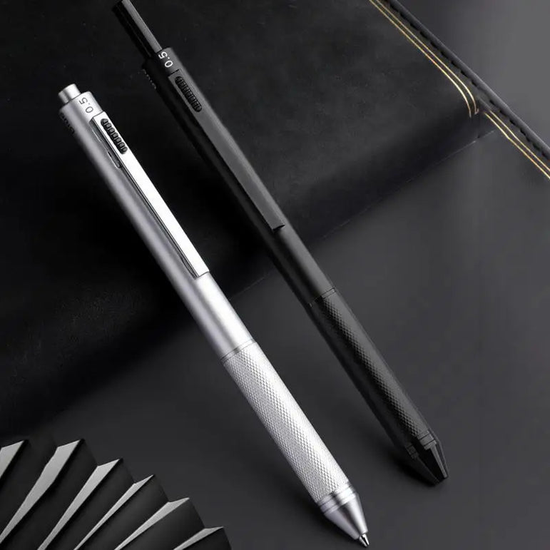 4 In 1 Multifunction Gel Pens Gravity Sensor Metal Retractable Ballpoint Pen 3 Color 0.7mm Ballpoint+0.5mm Mechanical Pencil