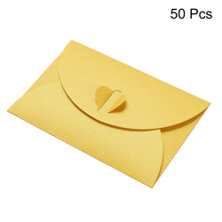 50Pcs Mini Colored Envelope Thick Cardboard Small Foldable DIY Pearl Paper Envelopes Self Locking Buckle Letter Gift Card Cover