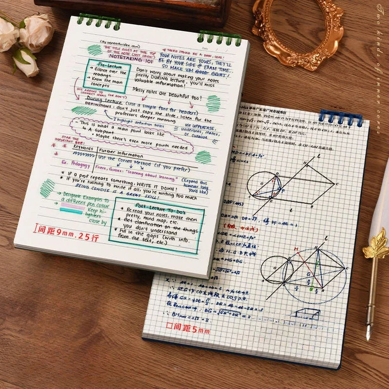 Top Spiral Notebook Horizontal Line 60 Sheets College Spiral Notepad Left-Handed Notebooks for Work School Office Business