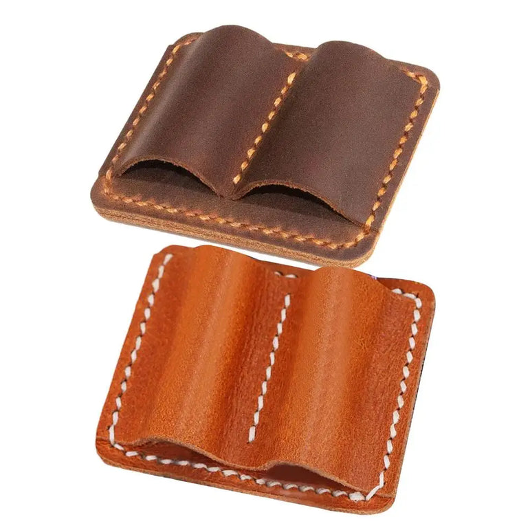 Pencil Holder For Notebook Pen Pencil Holder Double Pen Clip Vintage PU Traveling Notebook Pen Holder Anti Lost Pen Organizer