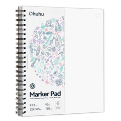 Ohuhu Double Sided Marker Pads Art Sketchbook Bleedproof Spiral Bound Sketching Book for Alcohol Markers Drawing Notebook School