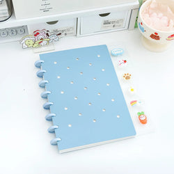 1 Piece of A5 Detachable Mushroom Button Loose-Leaf Book, Creative DIY Thickeneded Foam Pp Cover, 8.2*5.6inch, 100g Thickeneded Paper, 90 Pieces Of/180 Pages with Horizontal Lines, Ladies' Diary, for Gifts, Work, Office and S