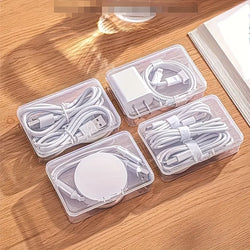 1 Set Data Cable Storage Box Cable Mobile Phone Charger Organizer Winder Desktop Cable Management Box