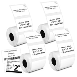 40x30mm High-Gloss Thermal Labels - Waterproof Self-Adhesive Stickers for Office/Retail/Packaging