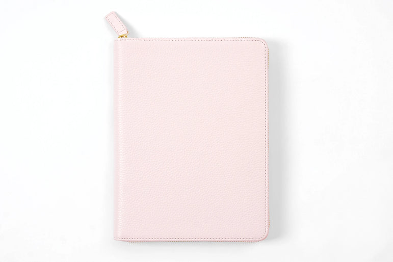 Moterm Genuine Pebbled Grain Leather A5 Zip Cover with Top Pocket Cowhide Planner Zipper Notebook Organizer Agenda Journal Diary