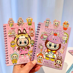 1/3/5 Pcs Cartoon Anime Cute Bunny Print Booklet Roll Book Sticker Combo Book Student Decompress Diy Booklet Material Gift
