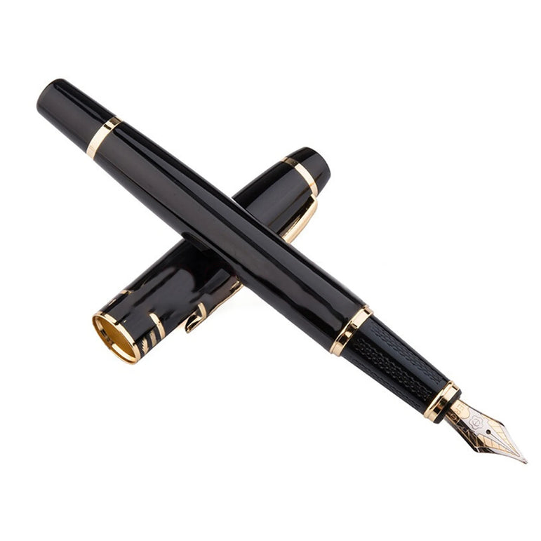 Metal Hero 1501 Fountain Pen iridium F 0.5mm nibs black Rotary ink suction for writing Business office school supplies Gifts pen