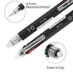 6 In 1 Multicolor Ballpoint Pen 5 Colors Ball Pen Creative Multicolor Ballpoint Pen 1 Automatic Pencil With Eraser for School